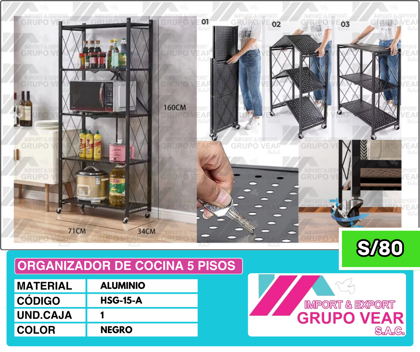 ORGANIZADOR DE 5 PISOS (1 UNIDAD)