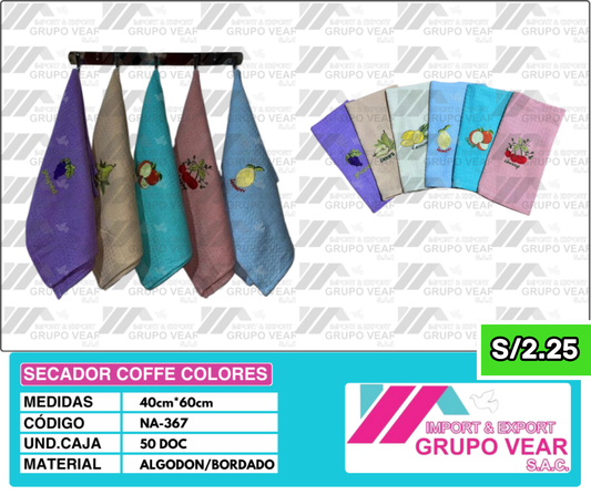 SECADOR COFFE COLORES (50 DOCENAS)