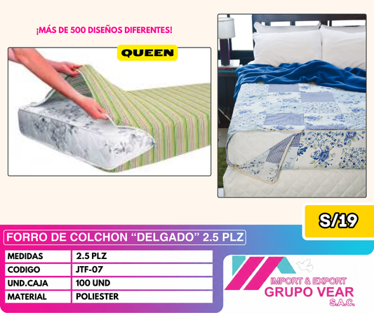 FORRO DE COLCHON “DELGADO” 2 ½ PLAZAS (100 UND)