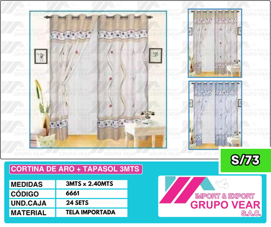 CORTINA DE ARO + TAPASOL 3MTS (24 SETS)