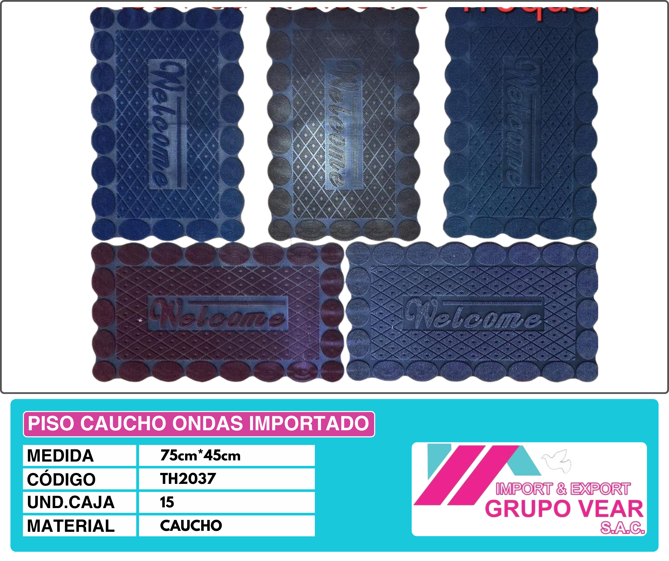PISO CAUCHO ONDAS IMPORTADO