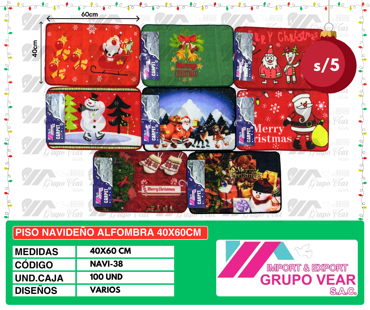 PISO NAVIDEÑO ALFOMBRA 40X60CM