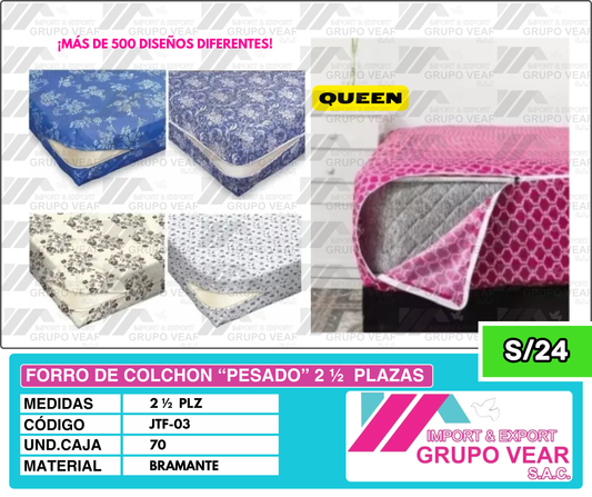 FORRO DE COLCHON “PESADO” 2 ½  PLAZAS (70 UND)