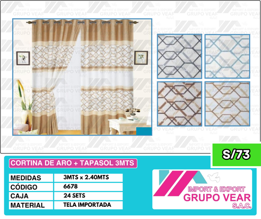 CORTINA DE ARO + TAPASOL 3MTS (24 SETS)
