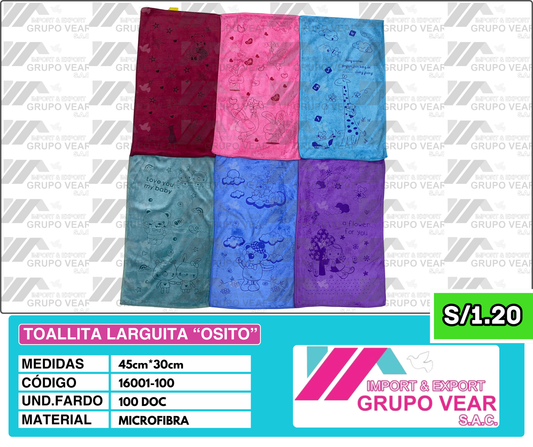 TOALLITA LARGUITA “OSITO” (100 DOC)