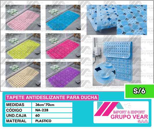 TAPETE ANTIDESLIZANTE PARA DUCHA "A" (60 UNIDADES)