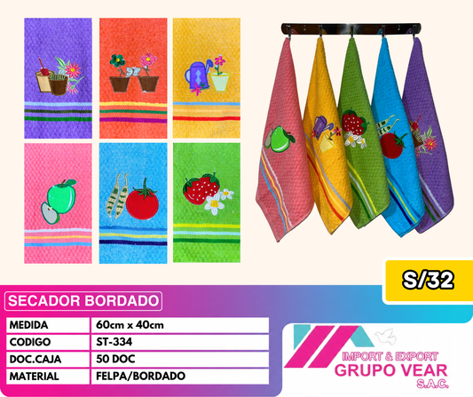 SECADOR BORDADO (50 DOCENAS)