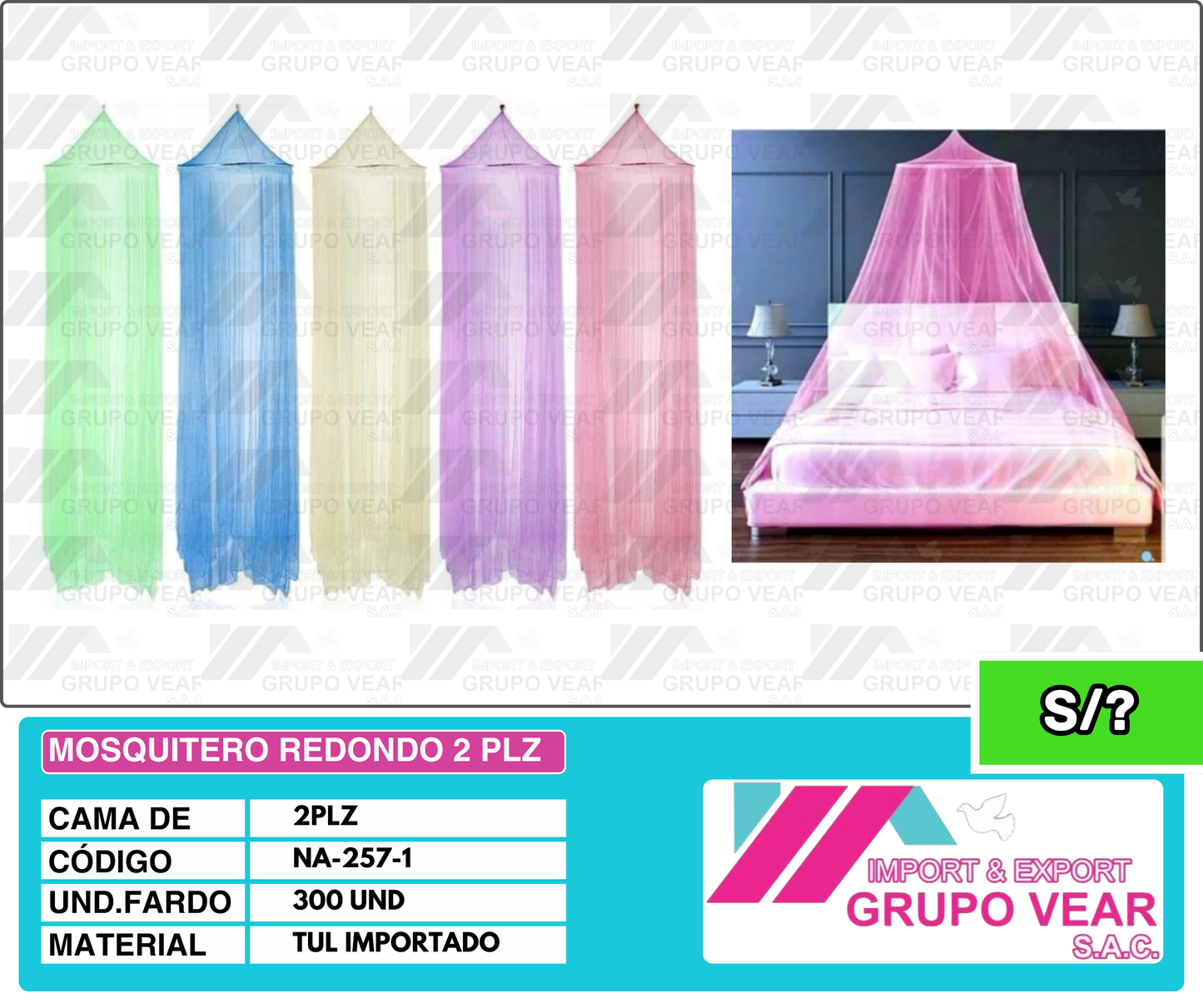 MOSQUITERO REDONDO 2 PLZ (300 UND)