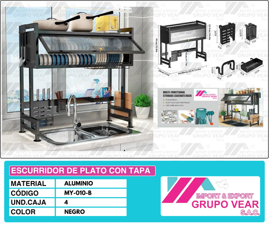 ESCURRIDOR DE COCINA 85CM CON TAPA (4 UNIDADES)