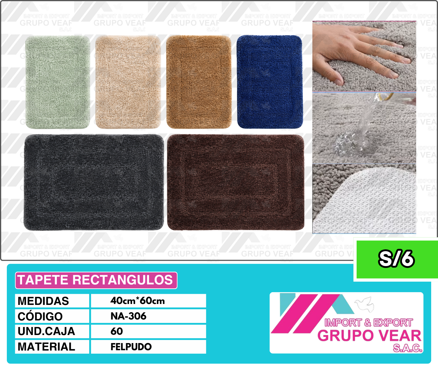 TAPETE RECTÁNGULOS (60UND)