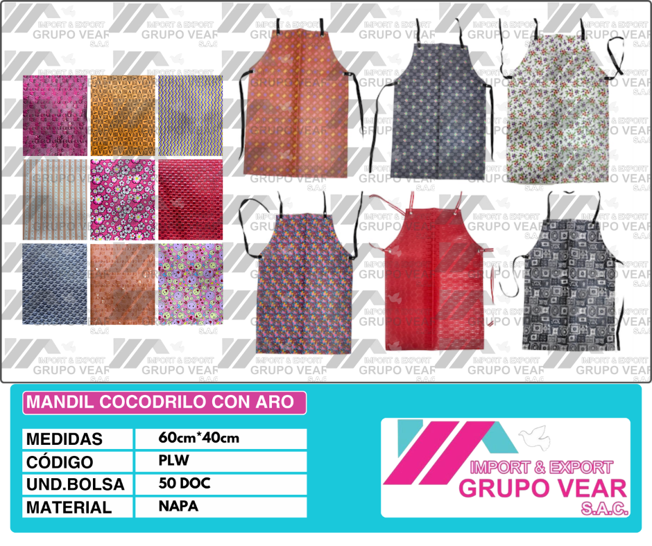 MANDIL COCODRILO CON ARO (50 DOC)
