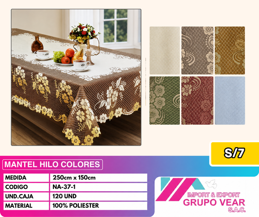 MANTEL HILO COLORES (120 UNIDADES)