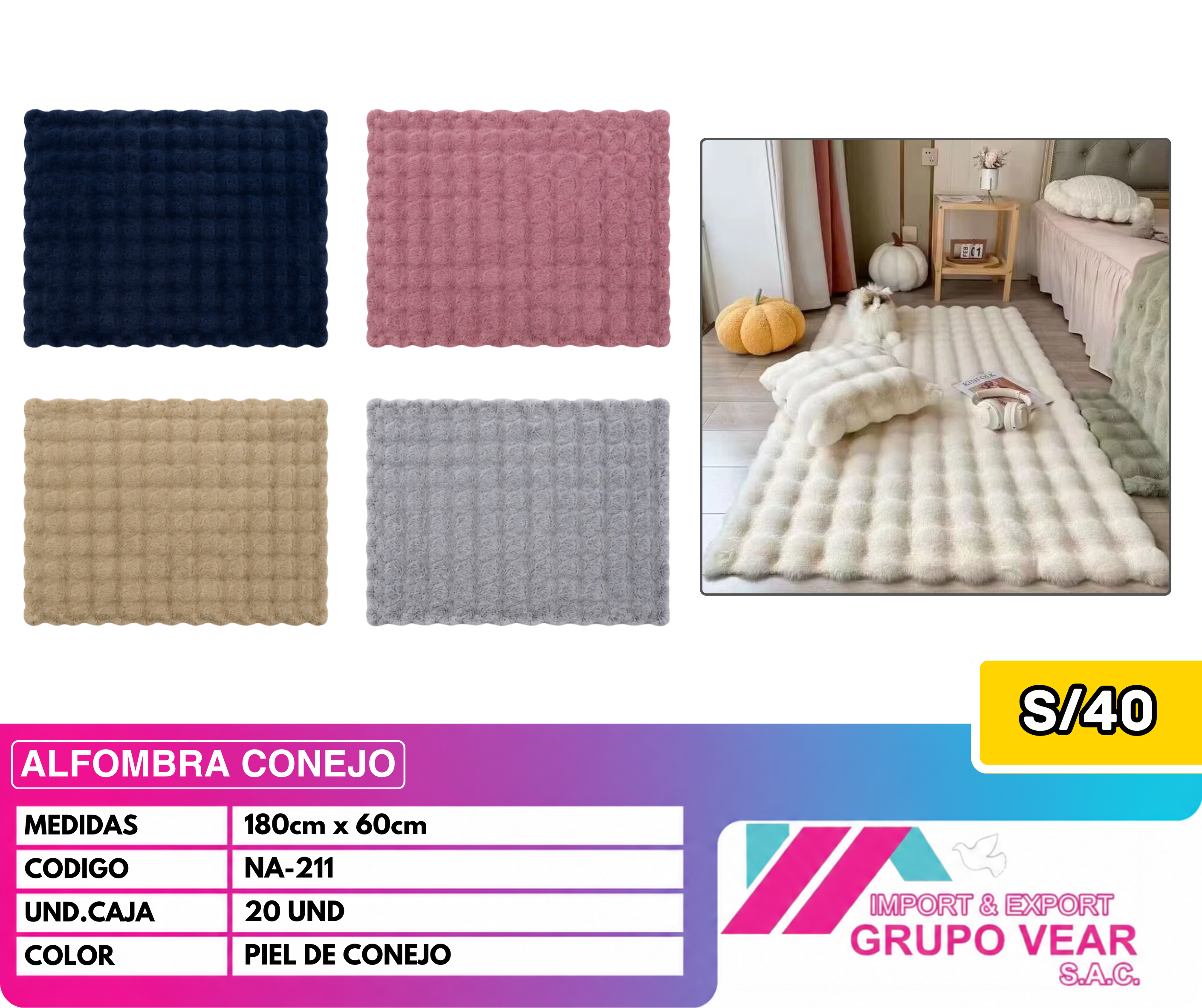 ALFOMBRA CONEJO "C" (20UND)
