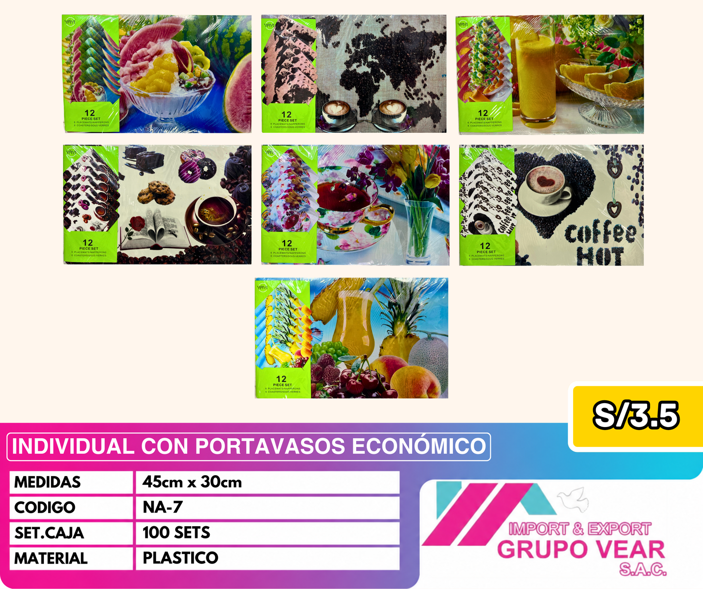 INDIVIDUAL CON POSAVASO ECONOMICO (100UND)