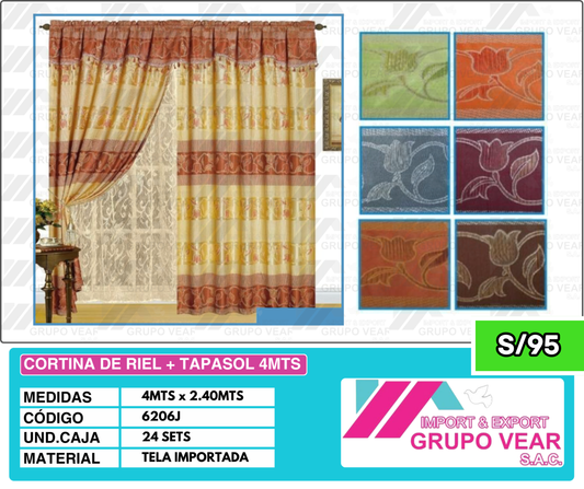 CORTINA DE ARO + TAPASOL 4MTS (21 SETS)