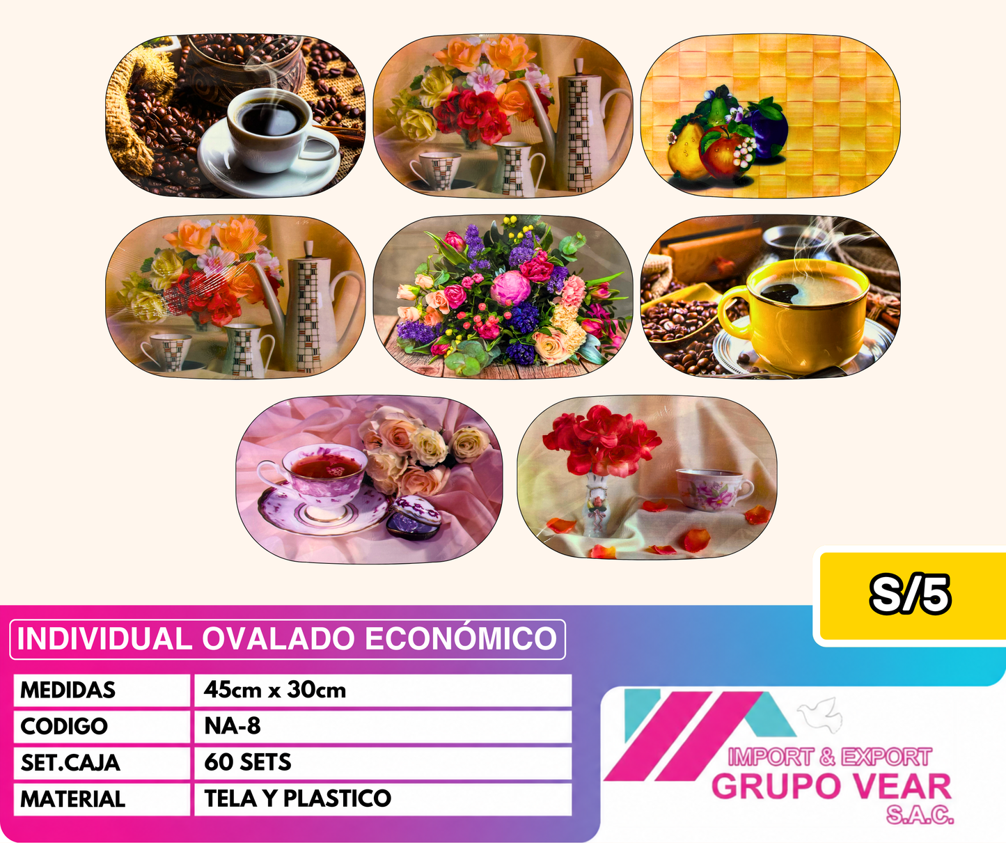 INDIVIDUAL OVALADO ECONOMICO (60UND)