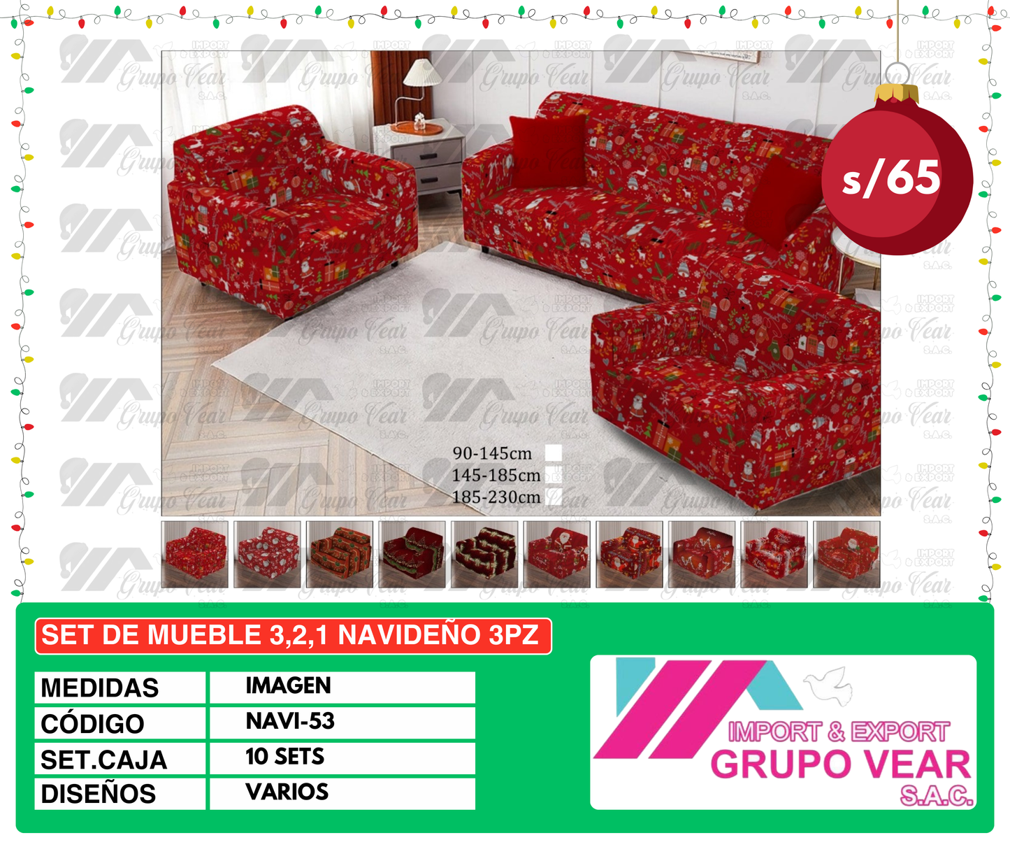 SET DE MUEBLE 3,2,1 NAVIDEÑO 3PZ