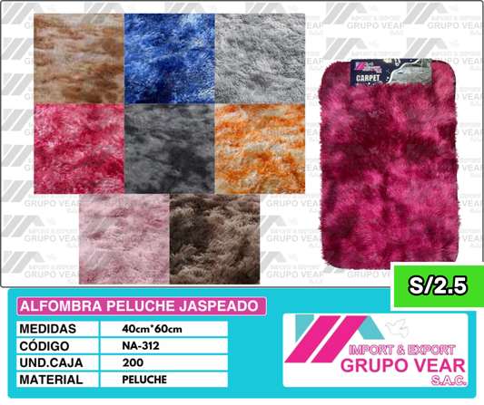 ALFOMBRA PELUCHE JASPEADO 60X40 (200 UNIDADES)