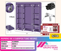 ROPERO DE 3 CUERPOS TUBO NEGRO LABRADO (6 UND)
