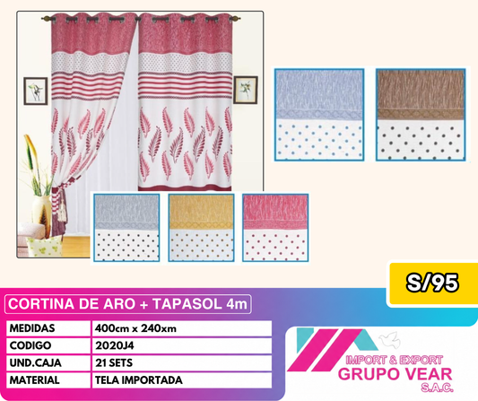 CORTINA DE ARO + TAPASOL 4MTS (21 SETS)