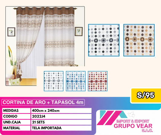 CORTINA DE ARO + TAPASOL 4MTS (21 SETS)