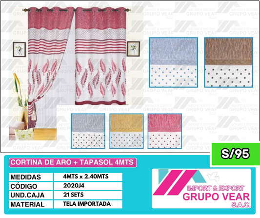 CORTINA DE ARO + TAPASOL 4MTS (21 SETS)