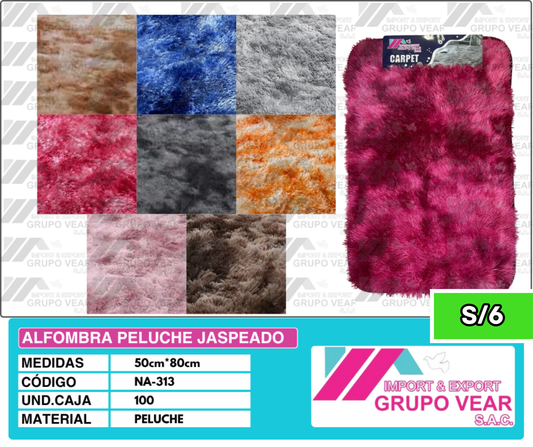 ALFOMBRA PELUCHE JASPEADO 80X50 (100 UNIDADES)