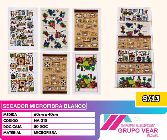 SECADOR MICROFIBRA BLANCO (50DOC)