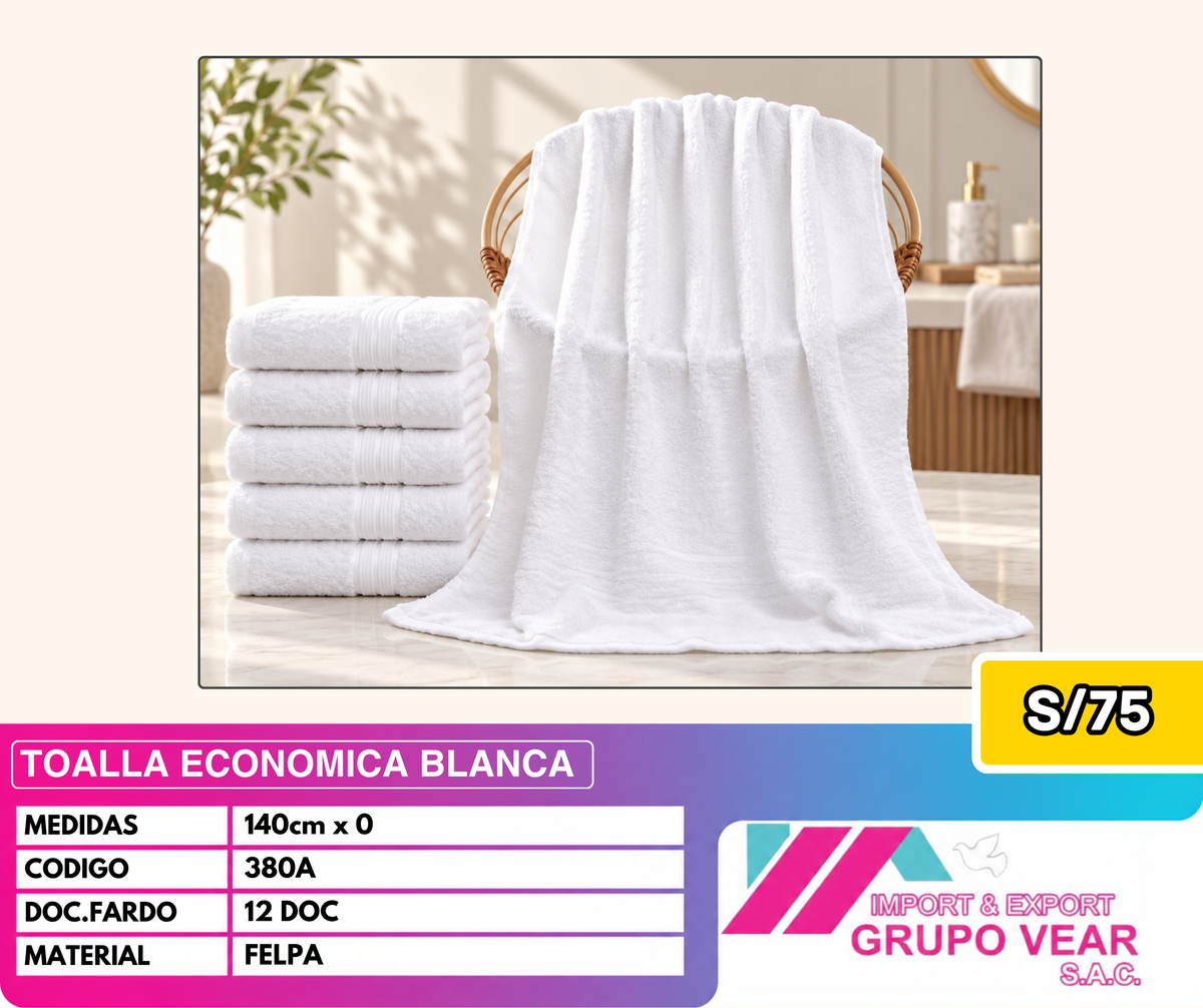 TOALLA ECONOMICA BLANCA (10 DOC)