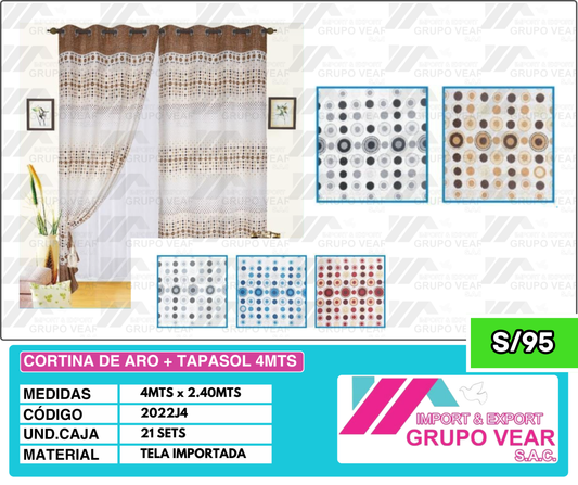 CORTINA DE ARO + TAPASOL 4MTS (21 SETS)