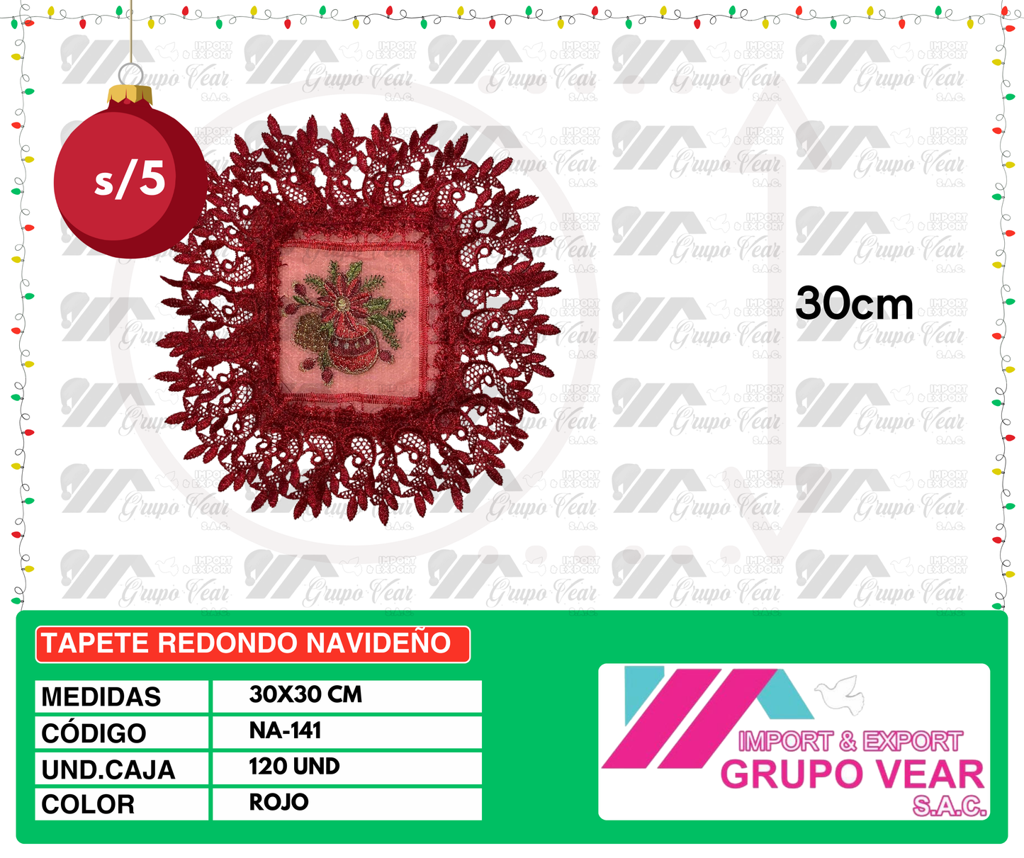 TAPETE REDONDO NAVIDEÑO