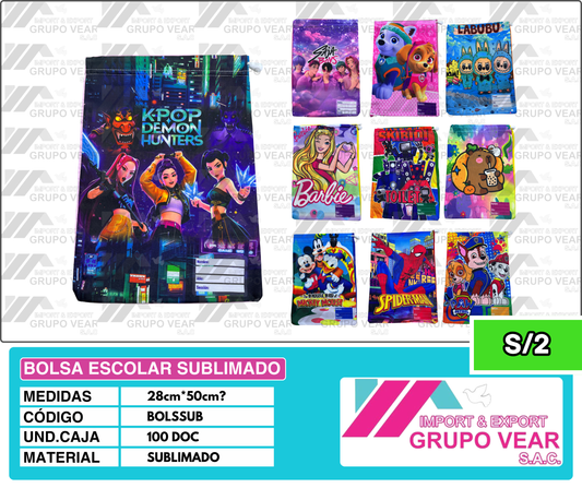 BOLSA ESCOLAR SUBLIMADO (100 DOC)