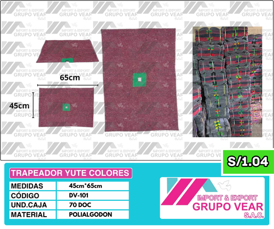TRAPEADOR YUTE COLORES (70 DOCENAS)