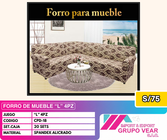 FORRO DE MUEBLE "L" 4PZ (20SETS)