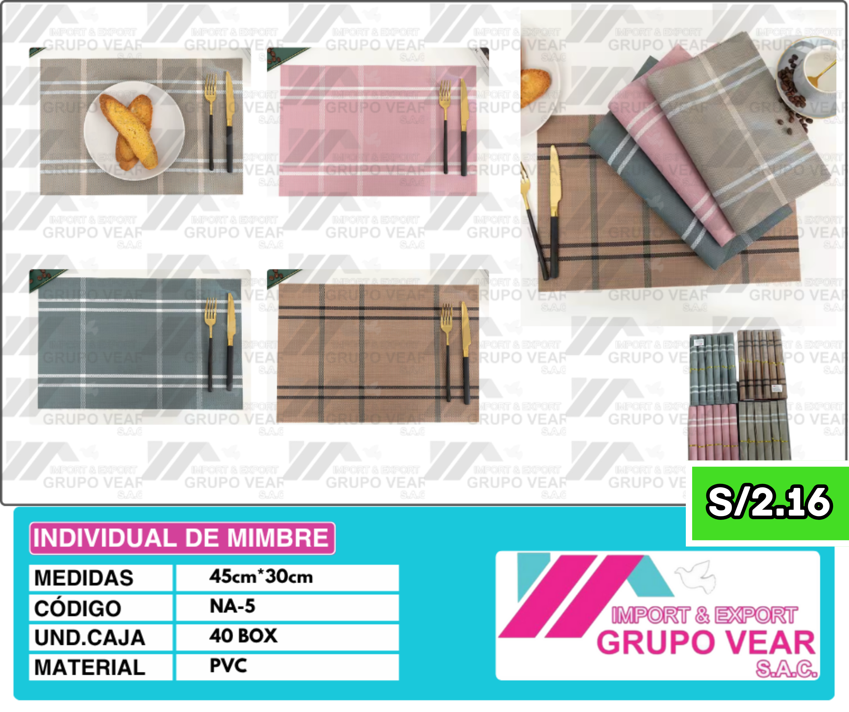 INDIVIDUAL DE MIMBRE (40 SETS)