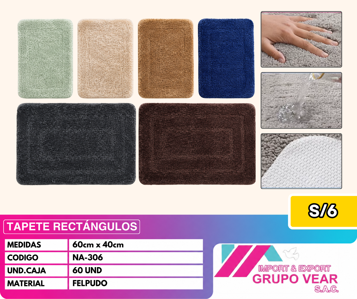 TAPETE RECTÁNGULOS (60UND)