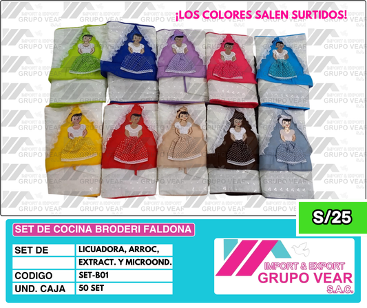 SET DE COCINA BRODERI FALDONA (50 SETS)