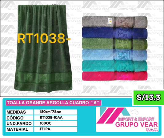 TOALLA GRANDE ARGOLLA CUADRO "A" (10 DOC)