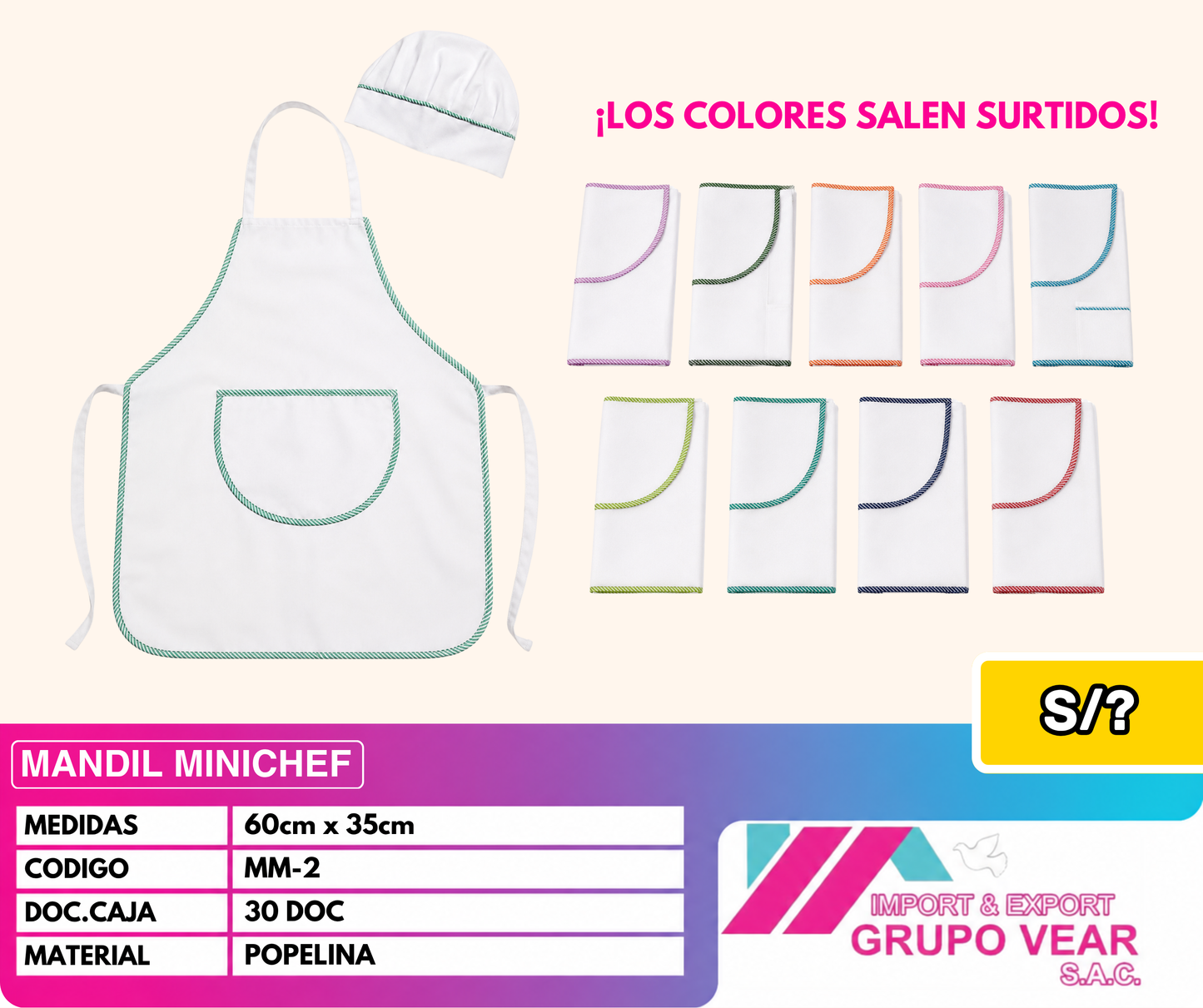 MANDIL MINICHEF (30 DOC)