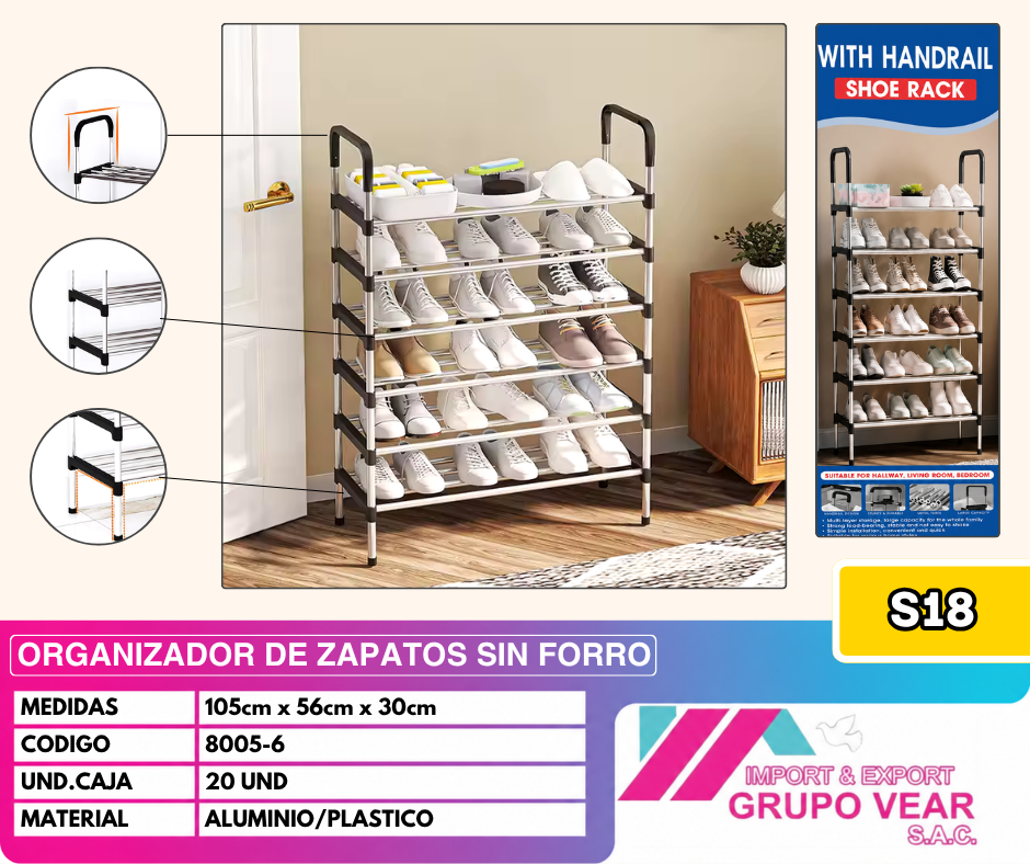 ORGANIZADOR DE ZAPATOS SIN FORRO (20 UNIDADES)