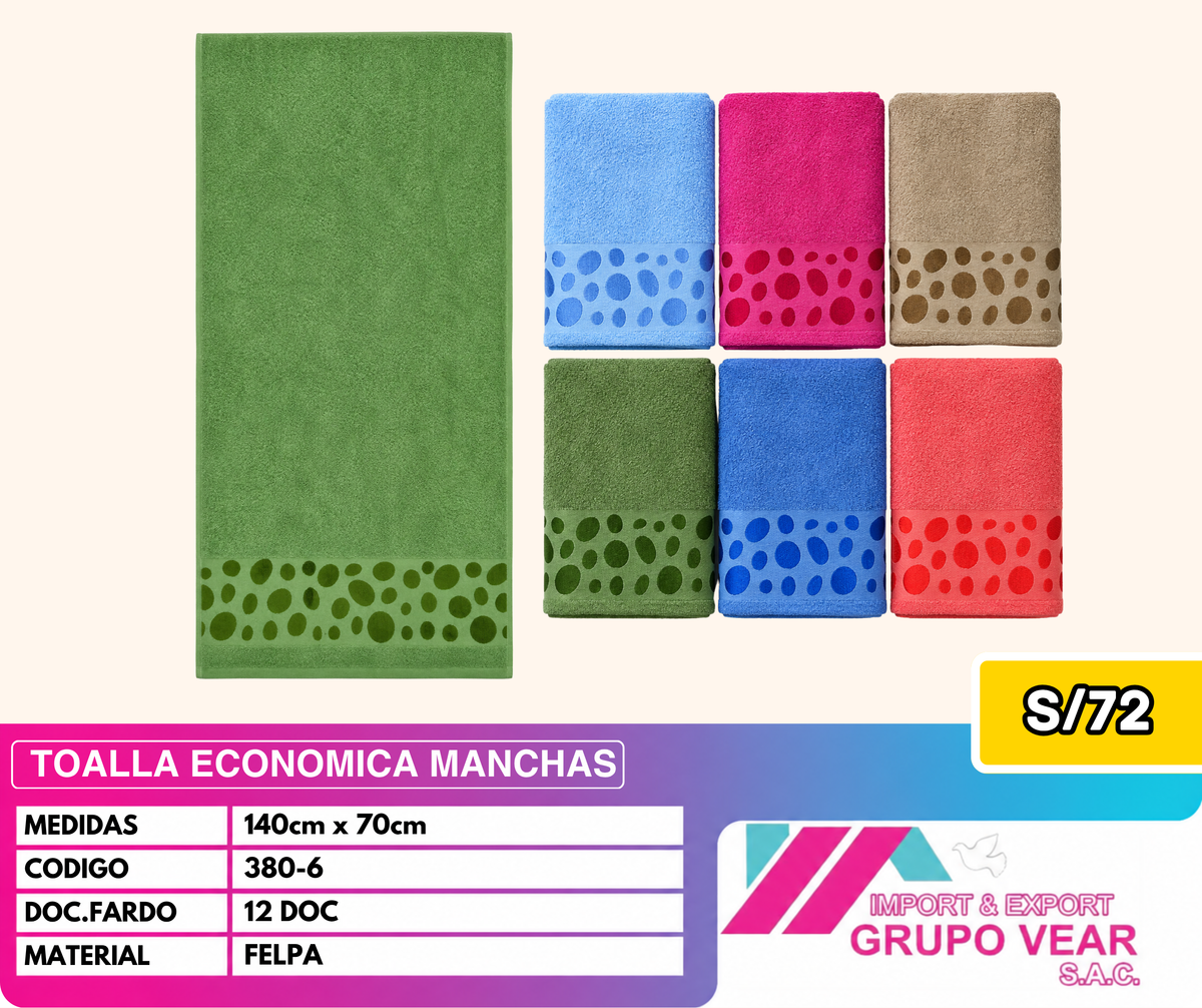 TOALLA ECONOMICA MANCHAS (12 DOC)