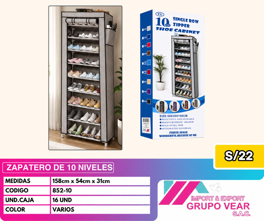 ZAPATERO DE 10 NIVELES (16 UND)