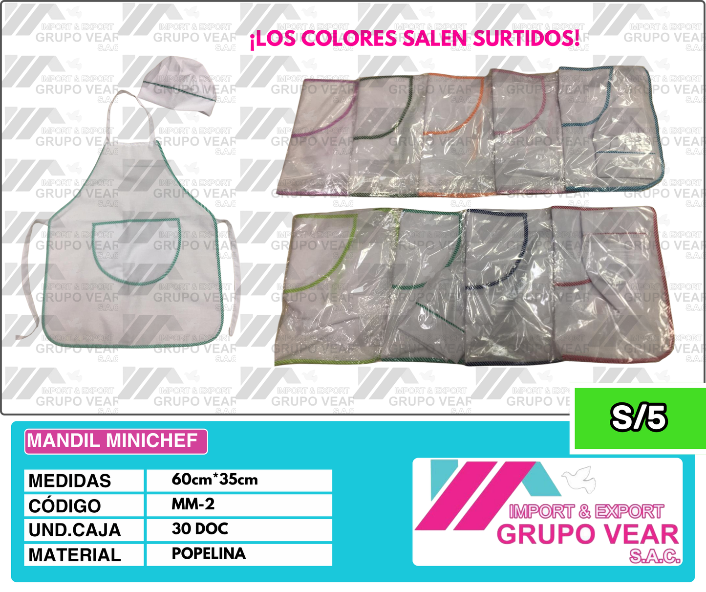 MANDIL MINICHEF (30 DOC)