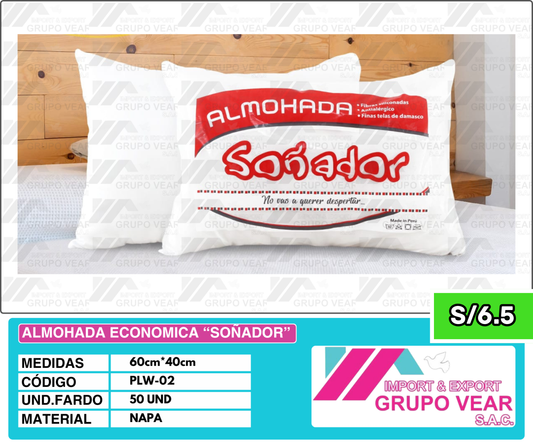 ALMOHADA ECONÓMICA "SOÑADOR" (50 UNIDADES)