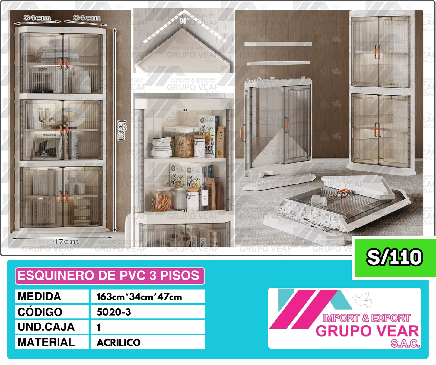 ESQUINERO DE PVC 3 PISOS