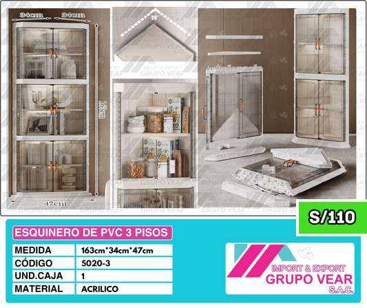 ESQUINERO DE PVC 3 PISOS