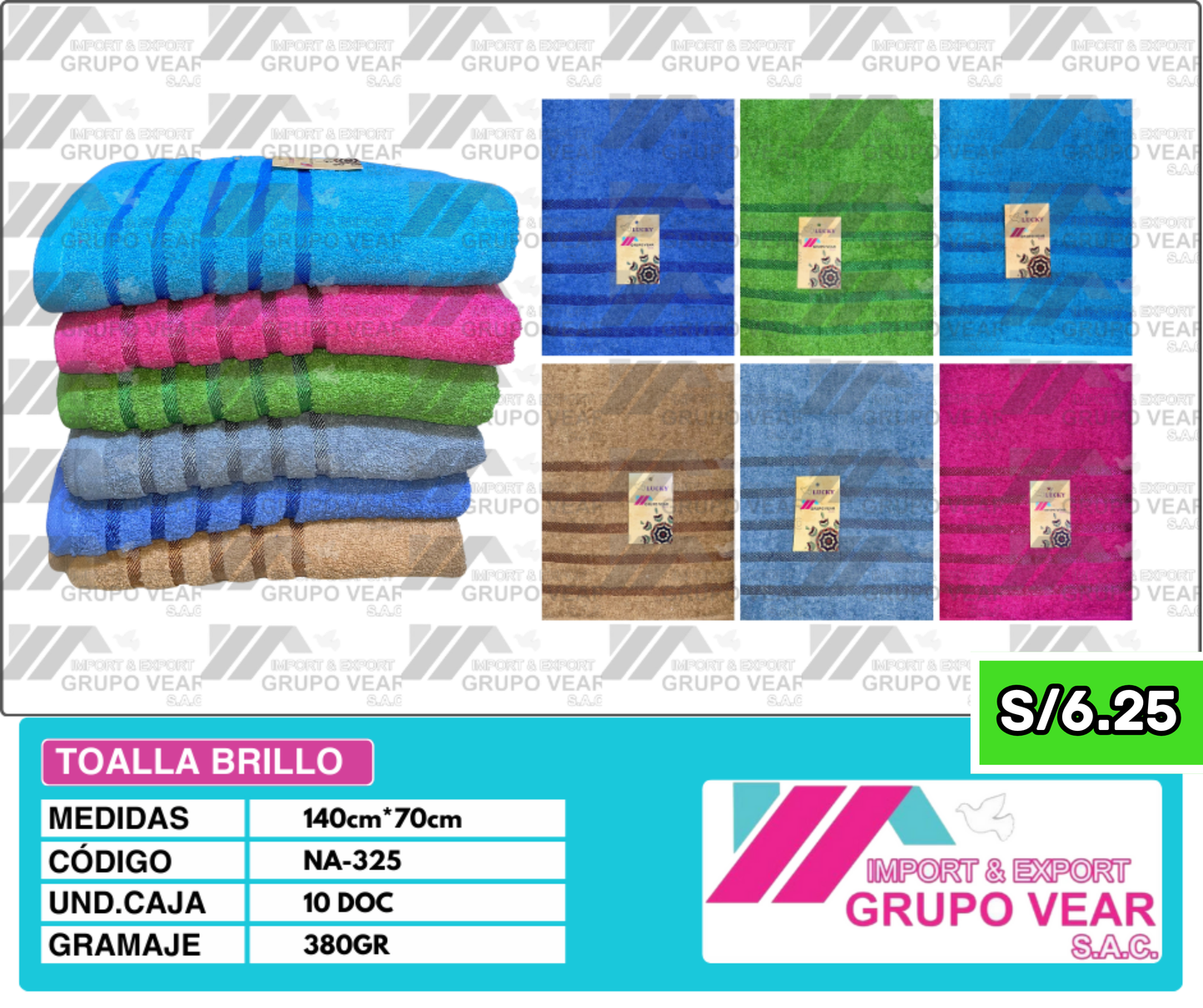 TOALLA ECONOMICA BRILLO (10 DOCENAS)