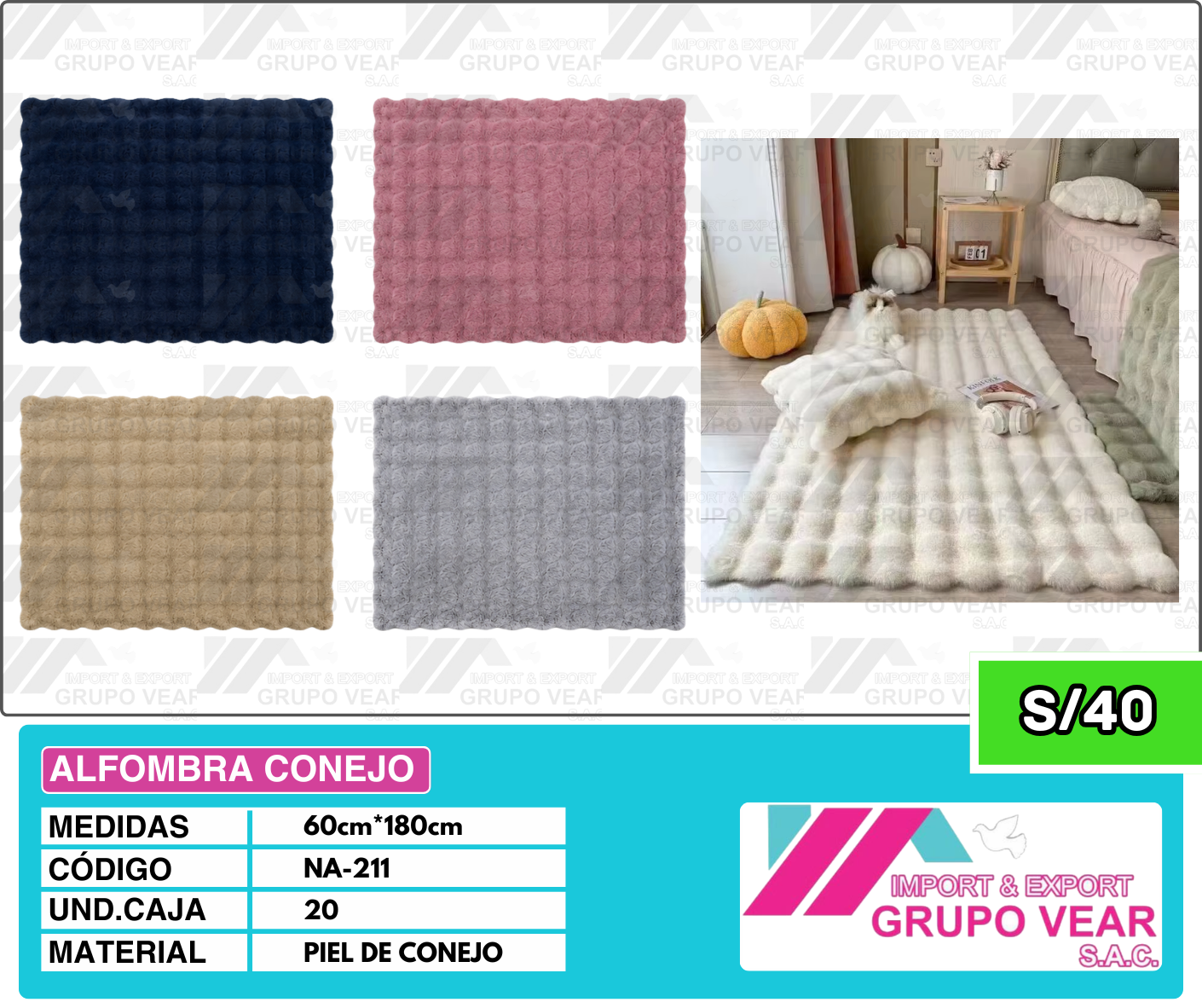 ALFOMBRA CONEJO "C" (20UND)