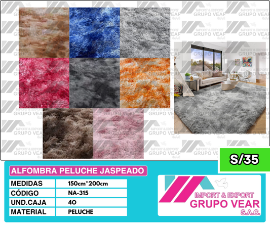 ALFOMBRA PELUCHE JASPEADO 200X150 (40 UNIDADES)