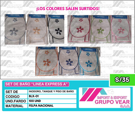 SET DE BAÑO "LINEA EXPRESS A" (100 SETS)